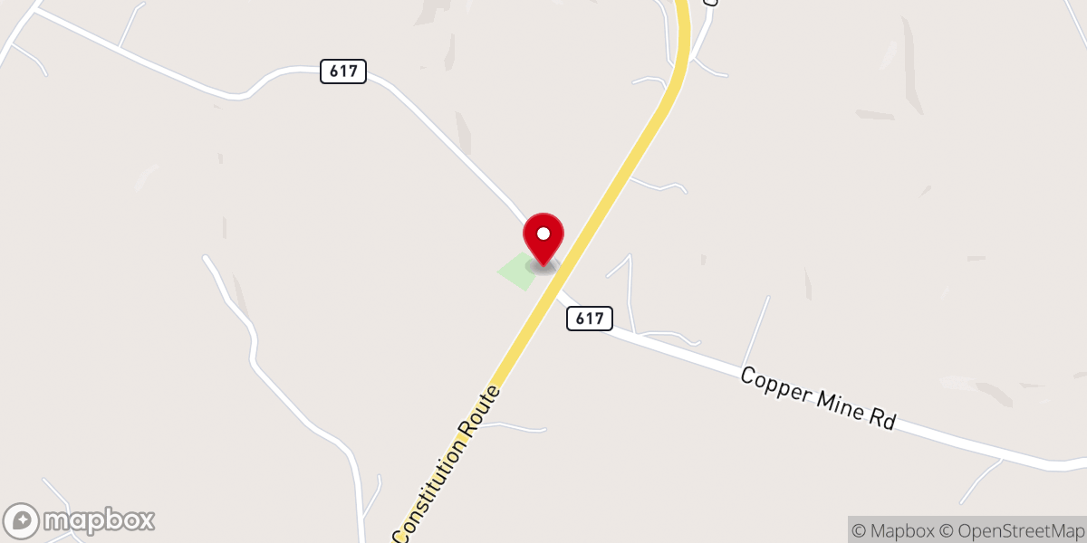 Map showing location of Mourning Valley Church