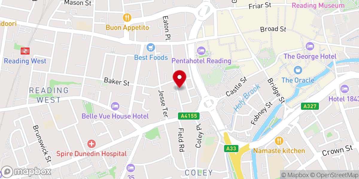 Map showing location of Carey Baptist Church