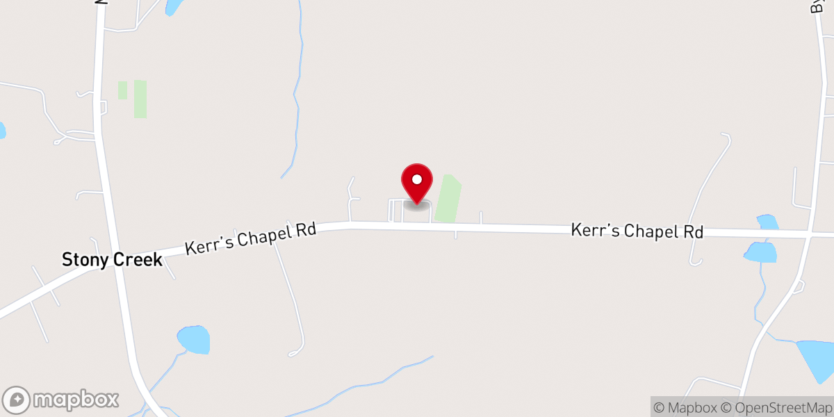 Map showing location of Kerrs Chapel Baptist Church