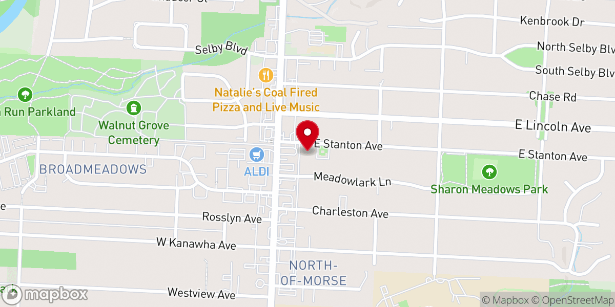 Map showing location of Gethsemane Lutheran Church