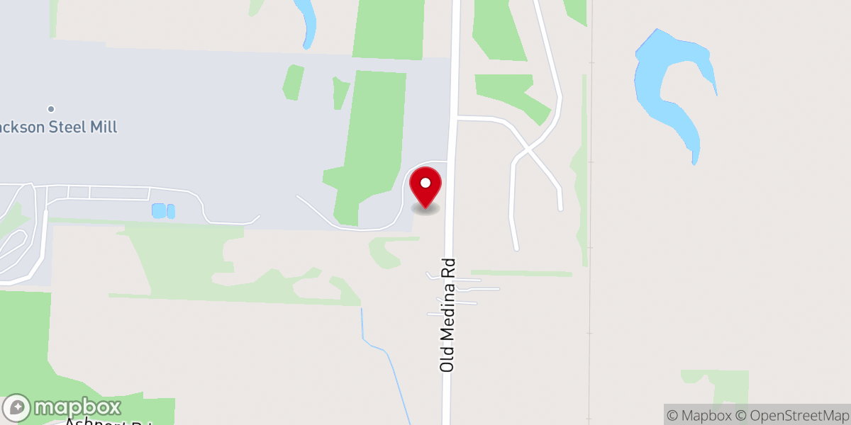 Map showing location of Oakfield Baptist Church