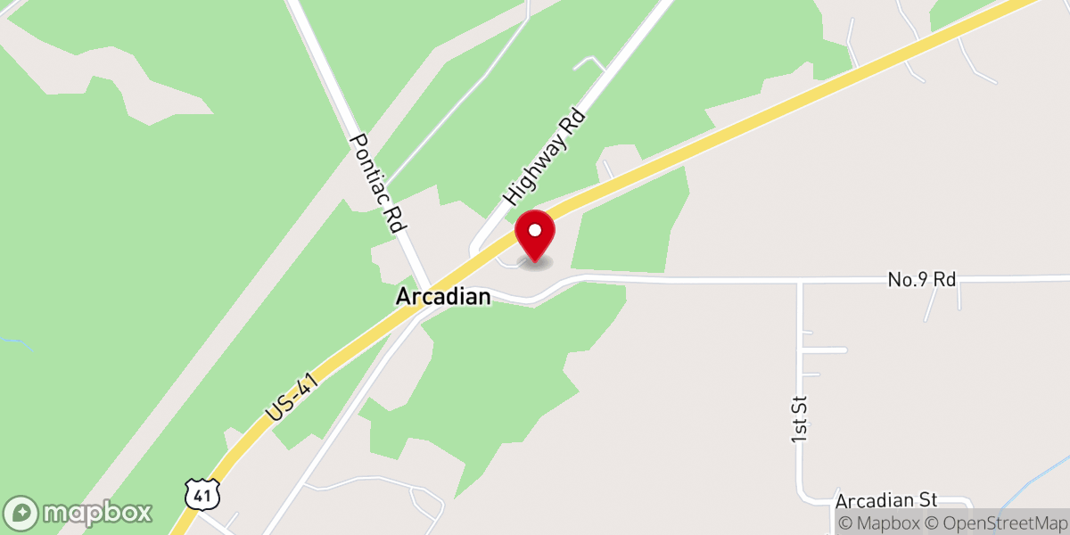 Map showing location of Rugged Cross Church