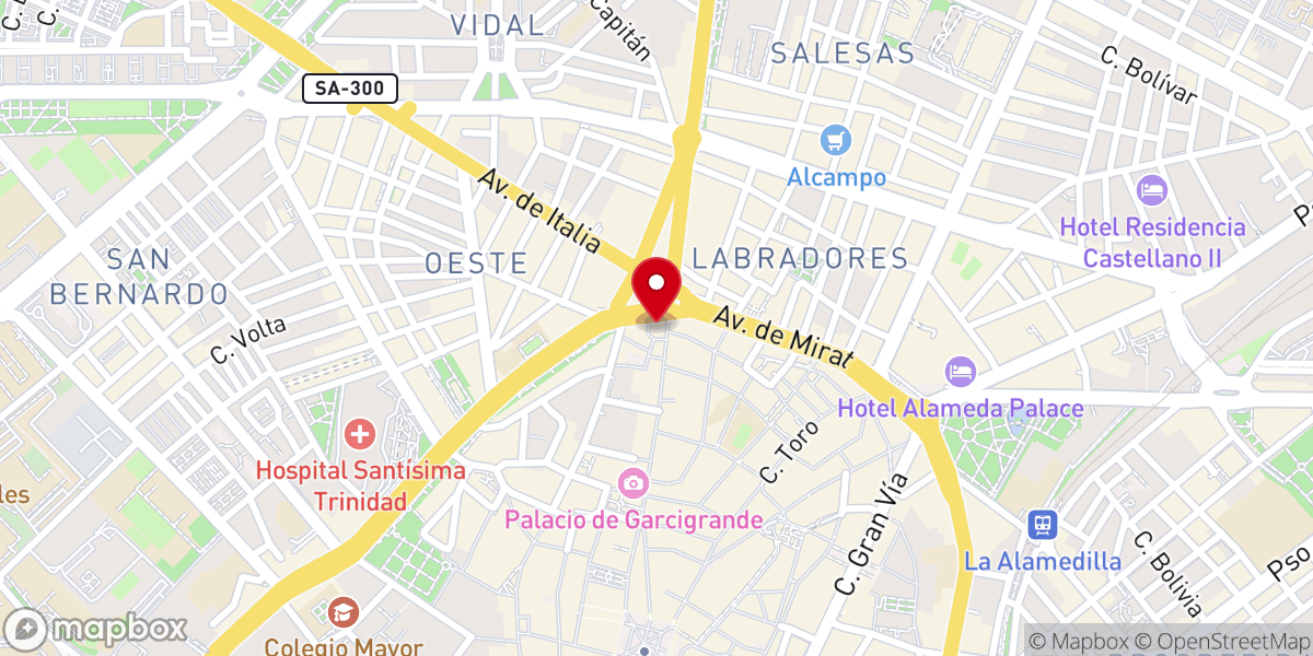 Map showing location of Iglesia de San Marcos