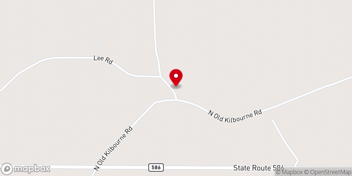Map showing location of Locust Grove Church