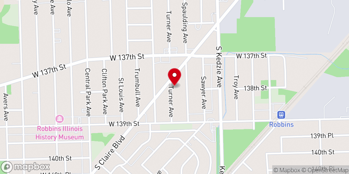 Map showing location of Faith Learning Center Church