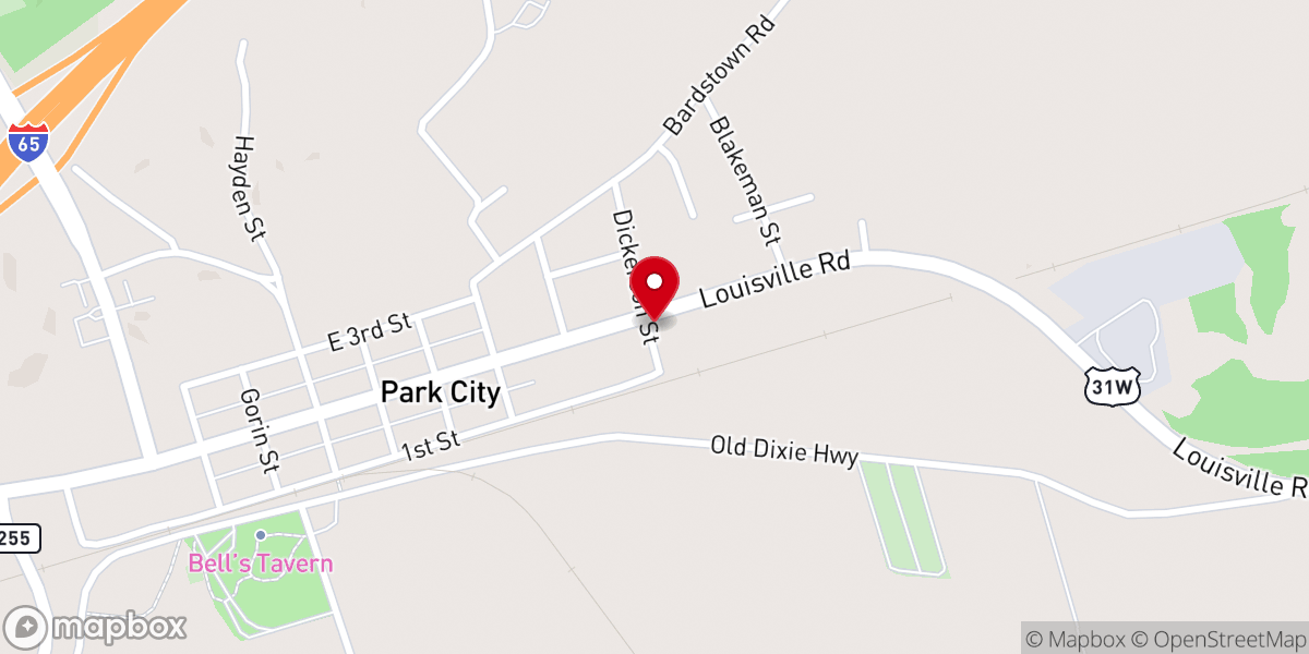 Map showing location of Park City Baptist Church