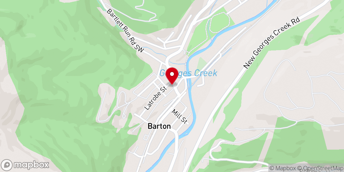 Map showing location of Barton United Methodist Church