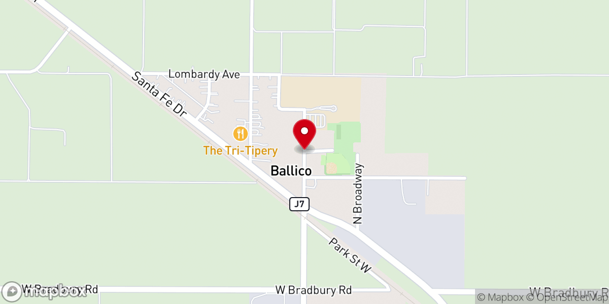 Map showing location of Ballico