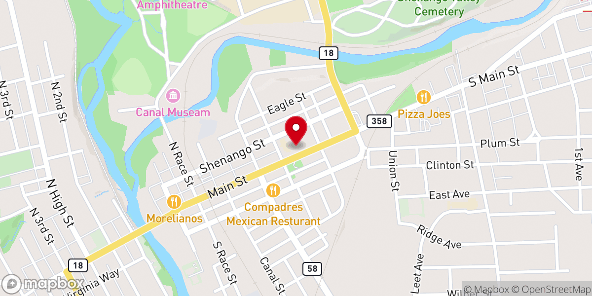 Map showing location of Zion's Reformed Church, UCC