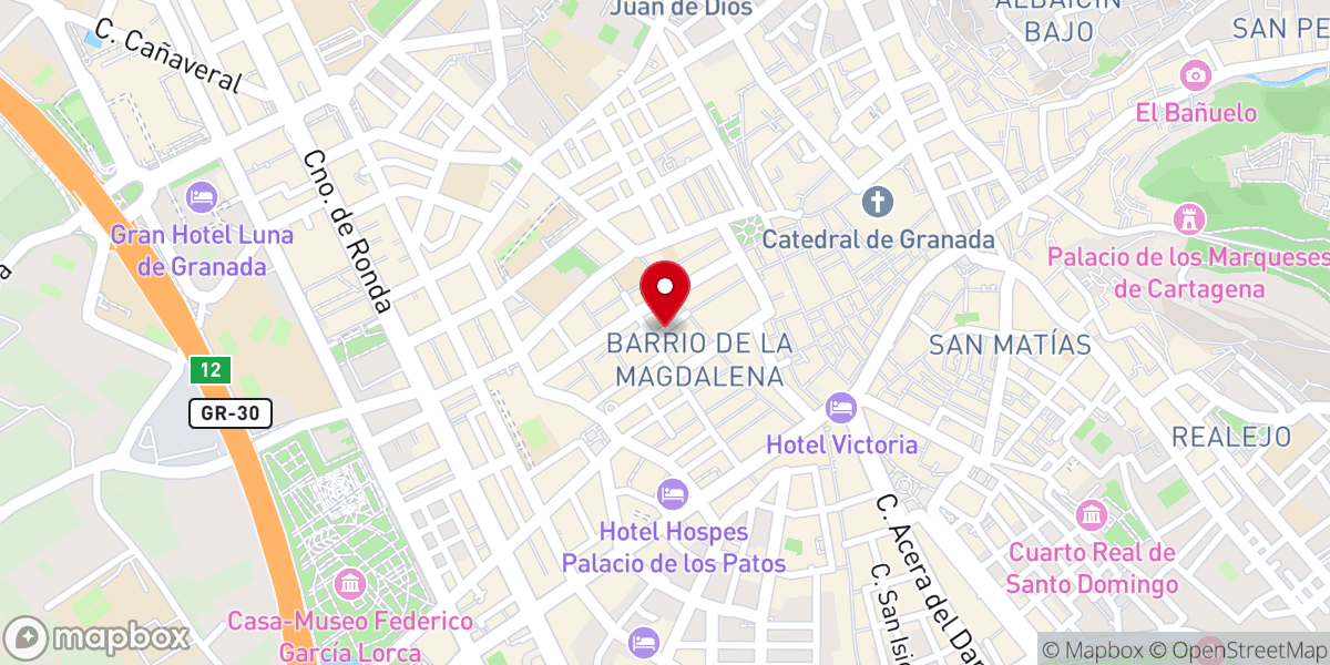 Map showing location of Capilla de la Comunidad del Cordero