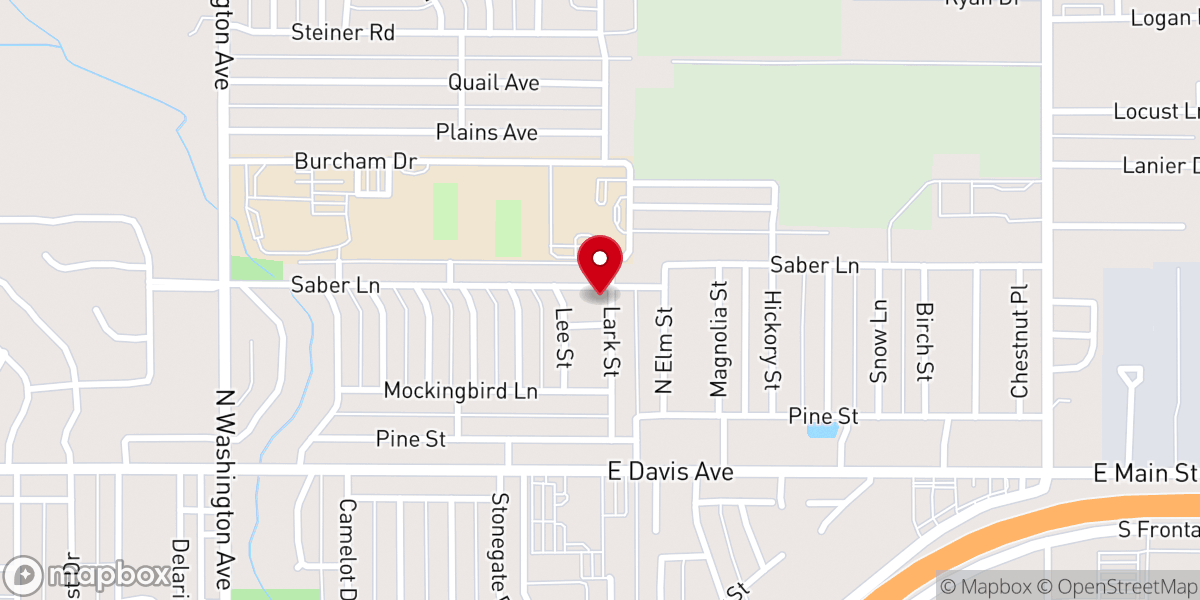 Map showing location of Pine Acres Church