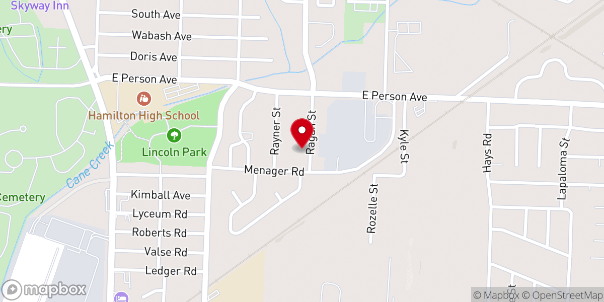 Map showing location of Oak Hill Missionary Baptist Church Inc