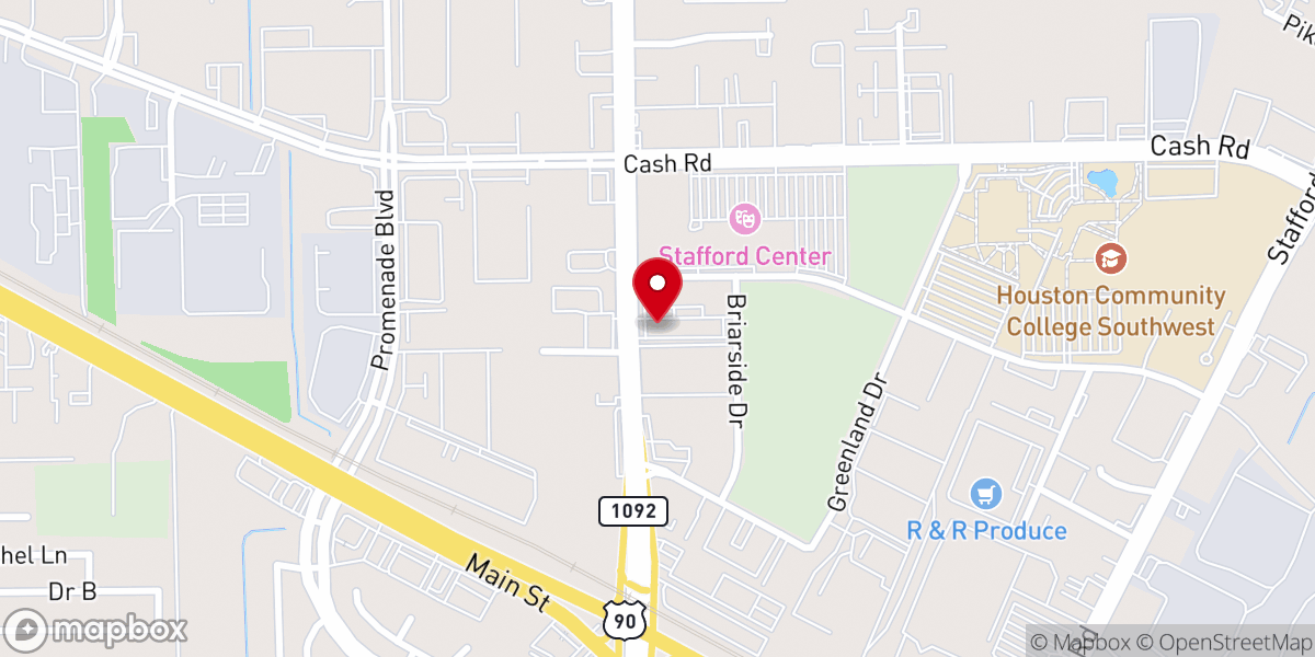 Map showing location of Anglican Church of Pentecost, Stafford Texas