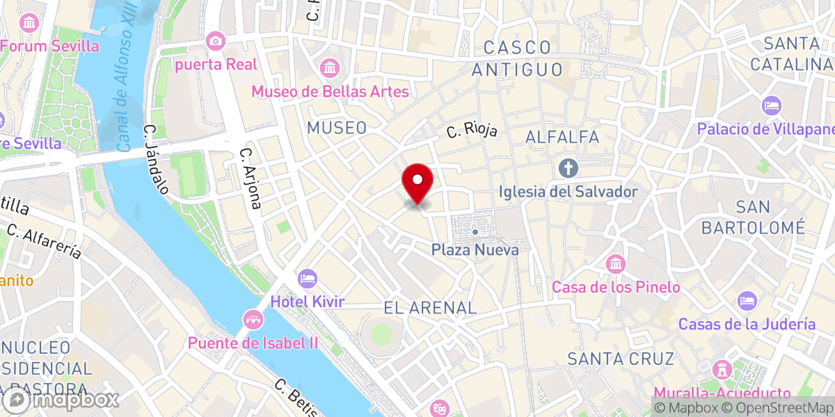 Map showing location of Iglesia de San Buenaventura
