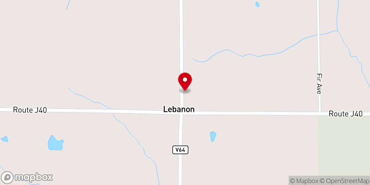 Map showing location of Lebanon United Methodist Church