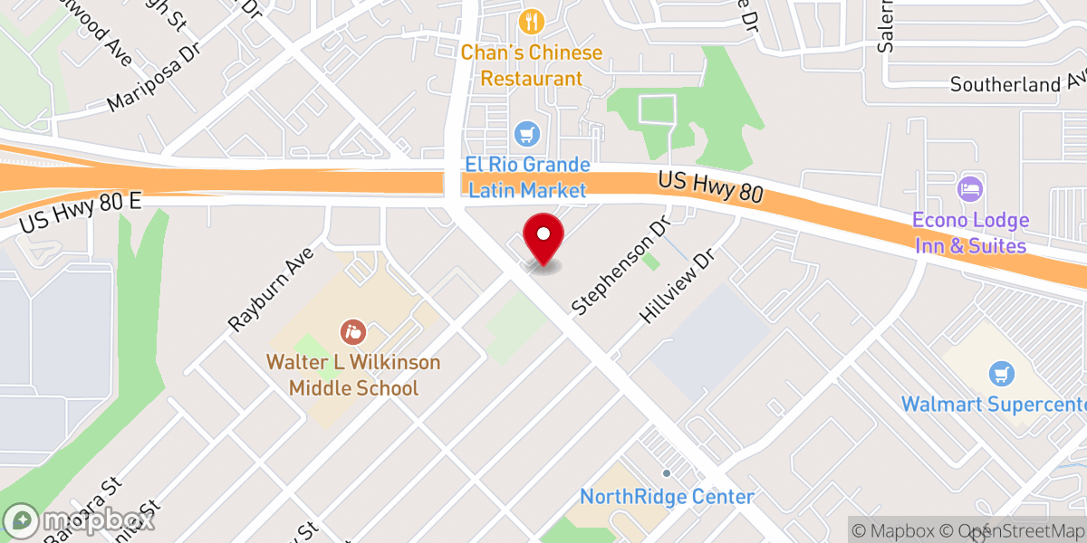 Map showing location of Galloway Ave Baptist Church