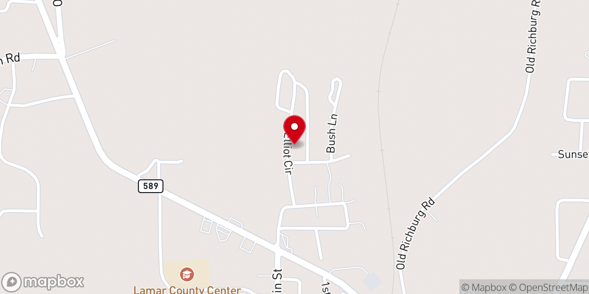 Map showing location of Canaan Baptist Church