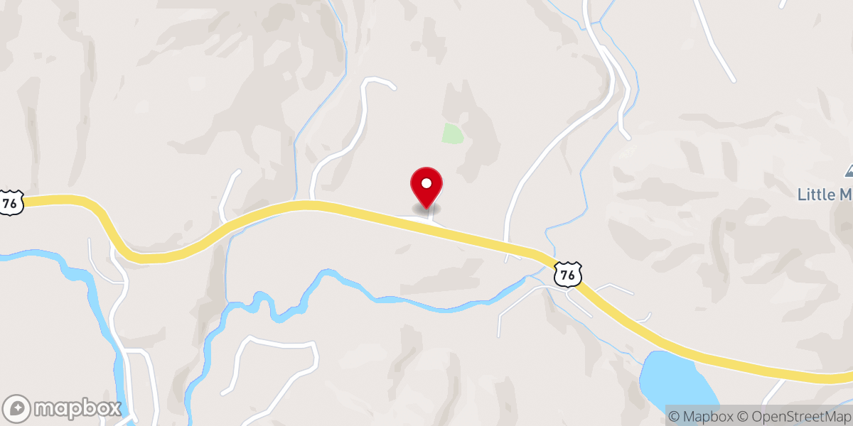Map showing location of Upper Hightower Church