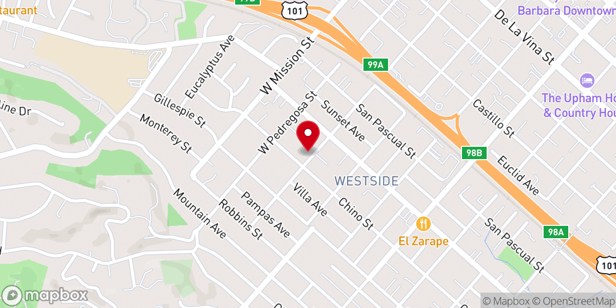 Map showing location of Redeemer Bible Church Santa Barbara