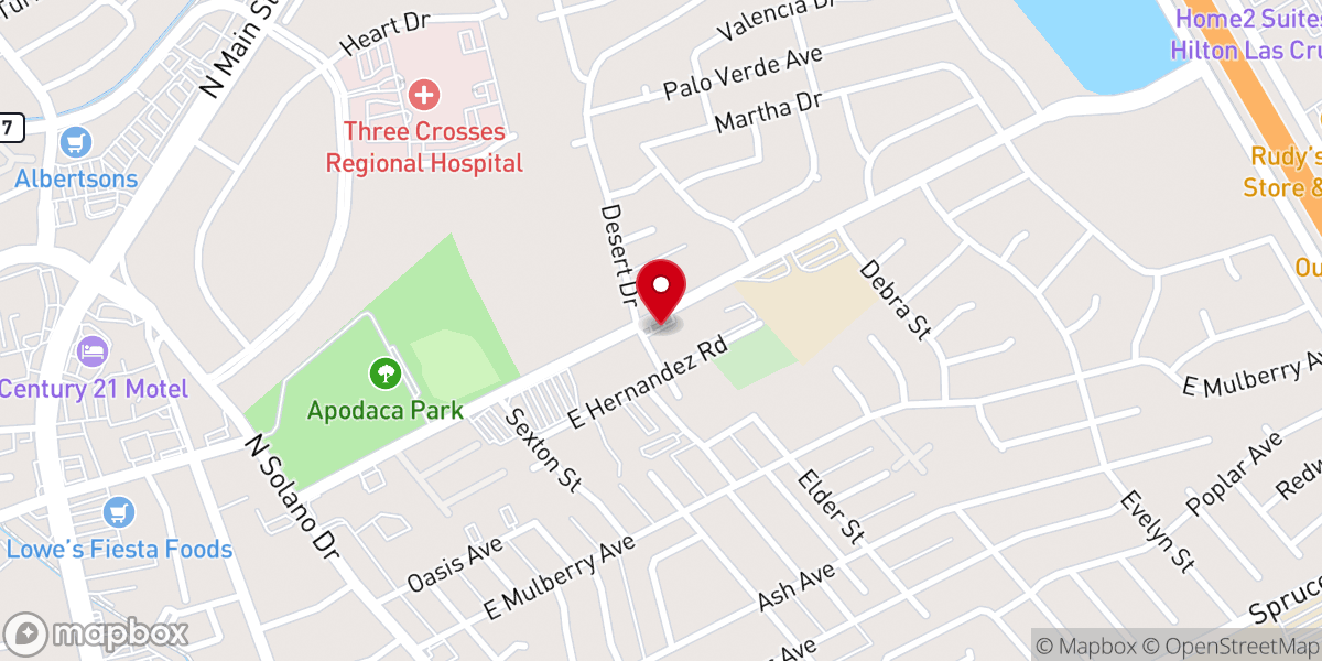 Map showing location of Iglesia Bautista Unidos en Cristo