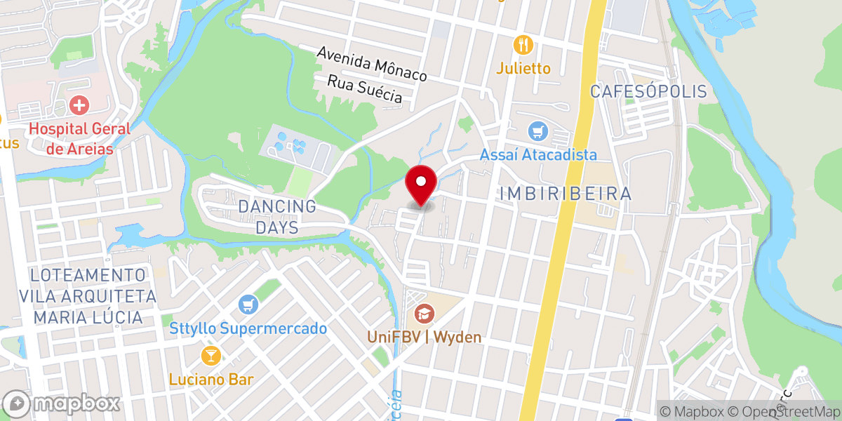 Map showing location of Assembleia de deus ministério Madureira