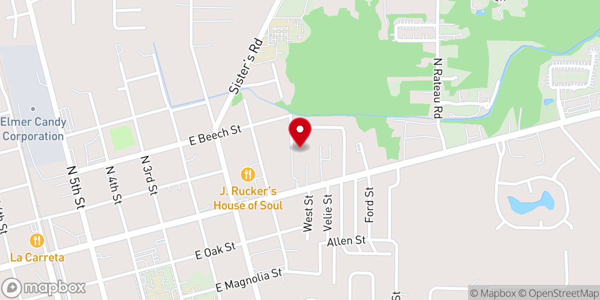 Map showing location of Ponchatoula Lions Club