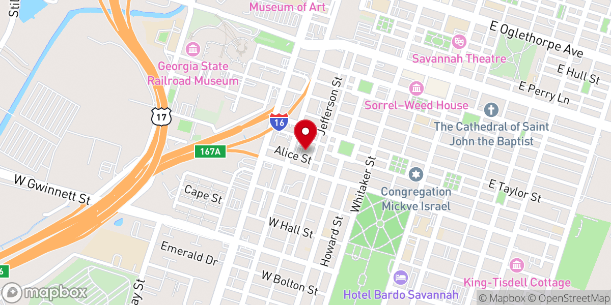 Map showing location of First Tabernacle Missionary Baptist Church