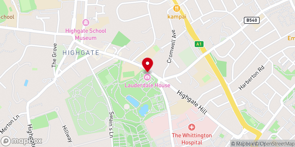 Map showing location of Lauderdale House