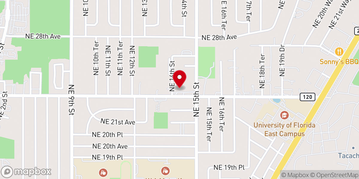 Map showing location of Fire of God Ministries