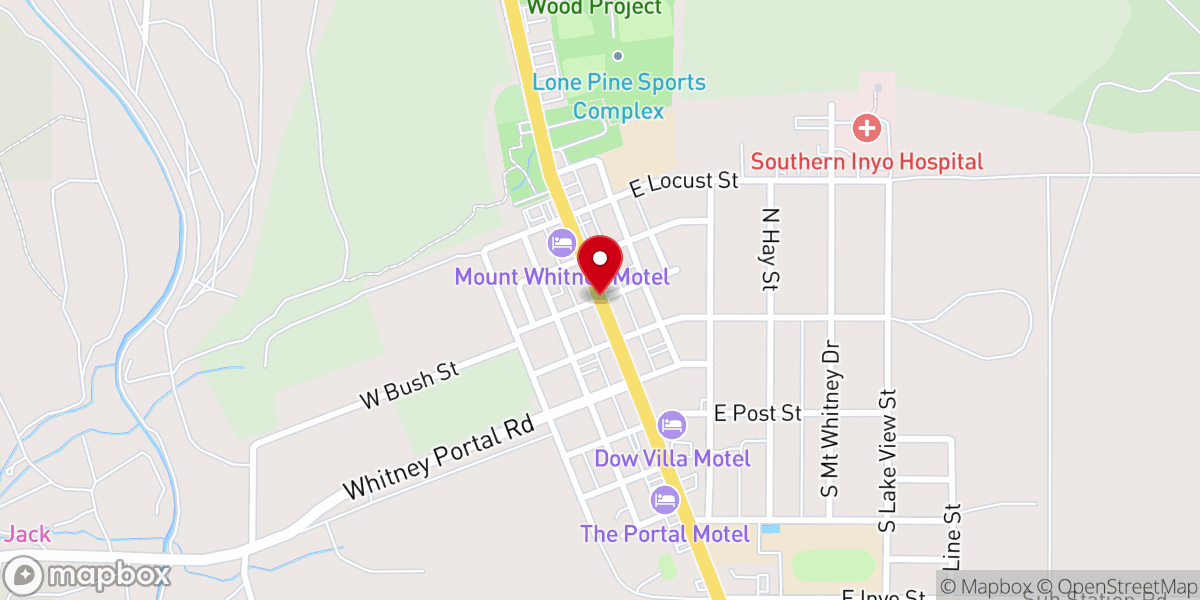 Map showing location of Lone Pine Advent Believers