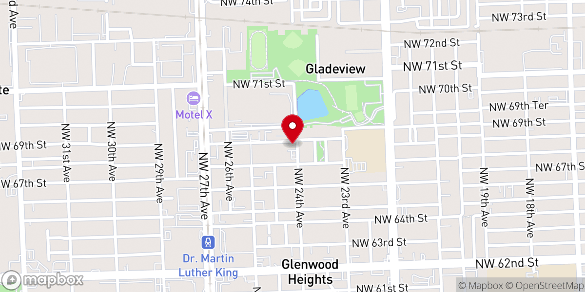 Map showing location of Peaceful Zion Missionary Church