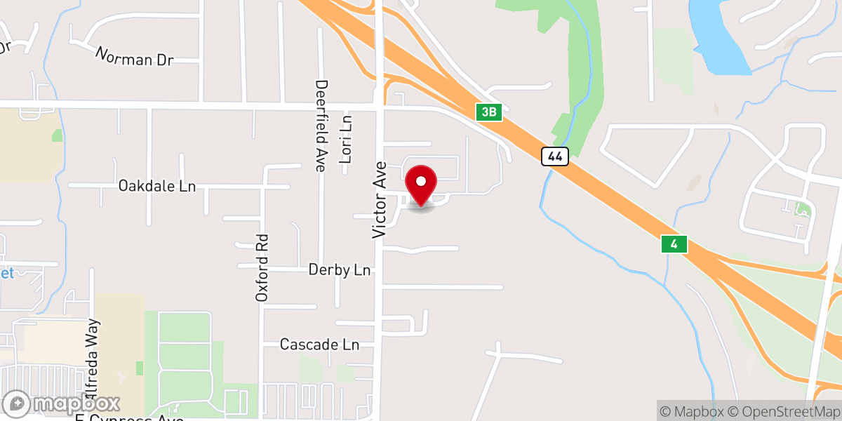 Map showing location of Redding Christian Fellowship