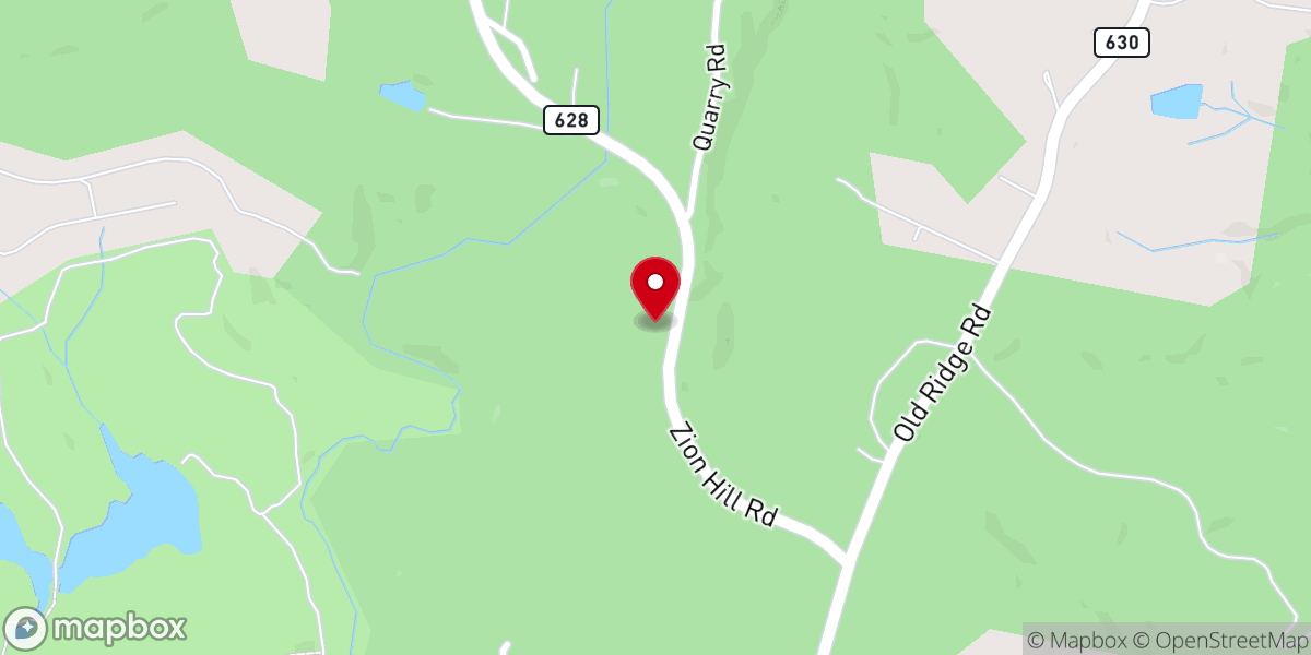 Map showing location of Zion Hill Church