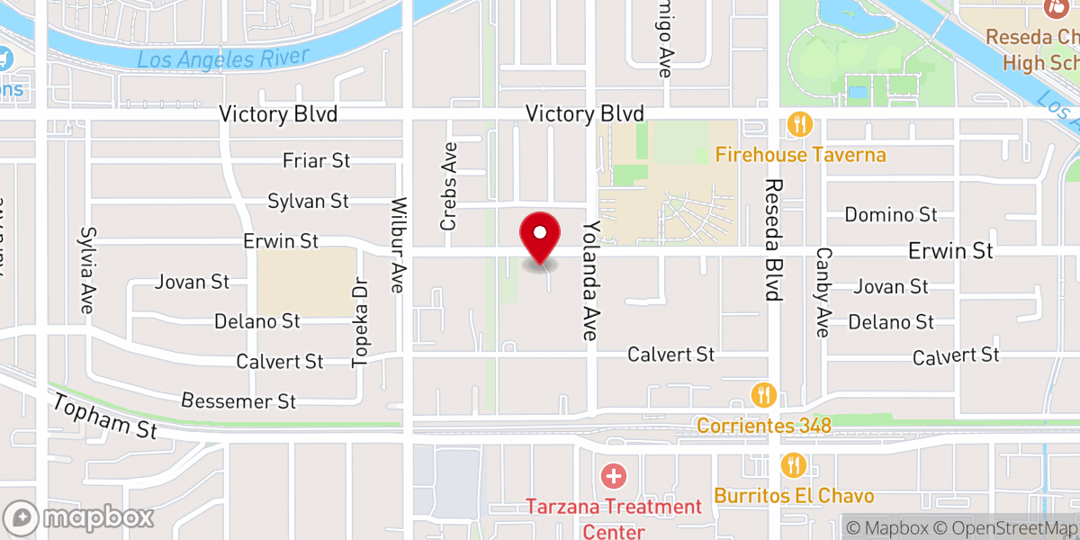 Map showing location of New Life Community Church of Los Angeles Inc