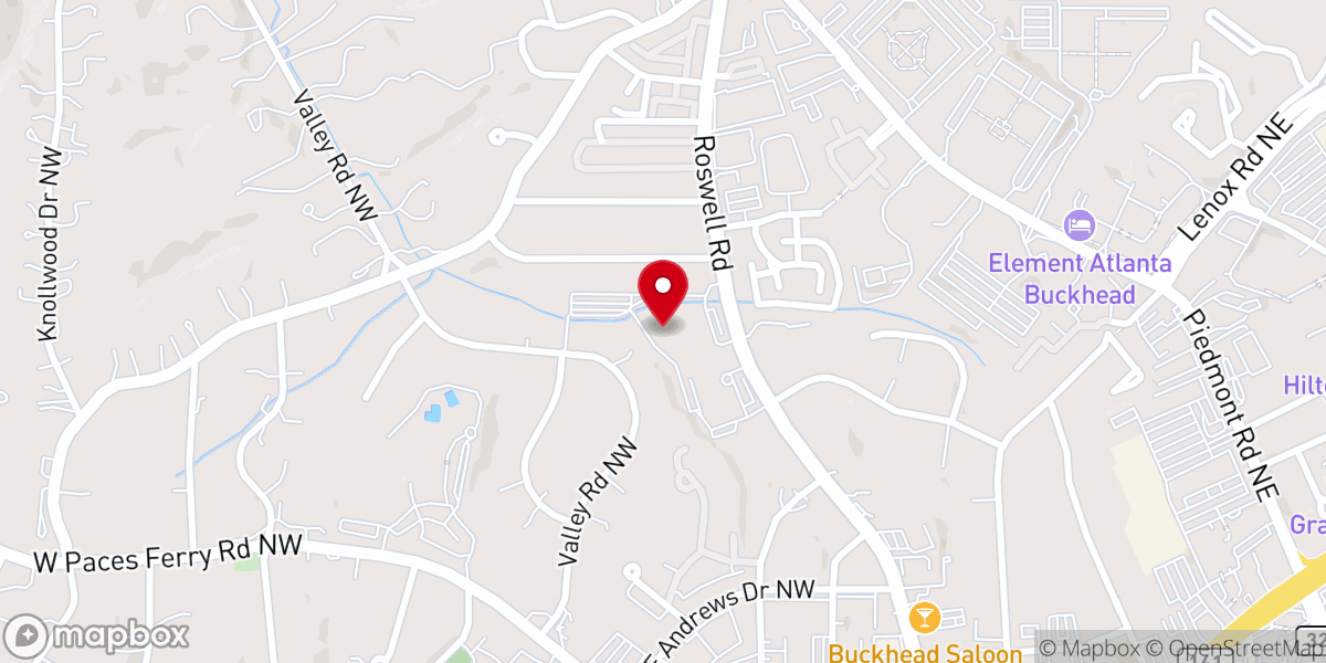 Map showing location of Peachtree Presbyterian Church