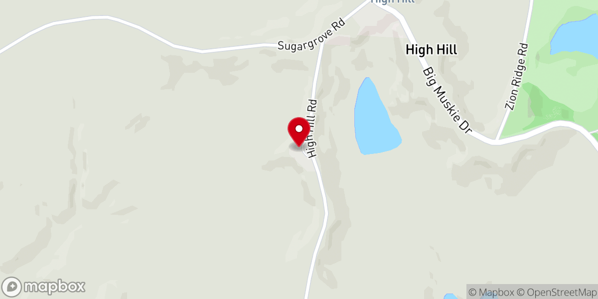 Map showing location of High Hill Presbyterian Church