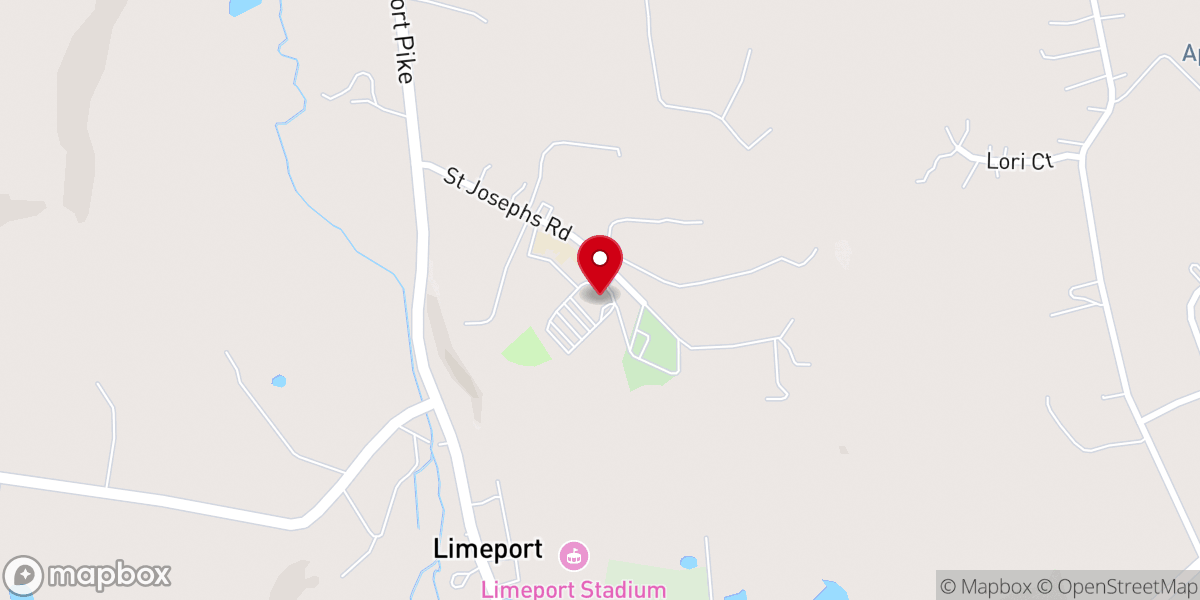 Map showing location of St. Joseph's Catholic Church