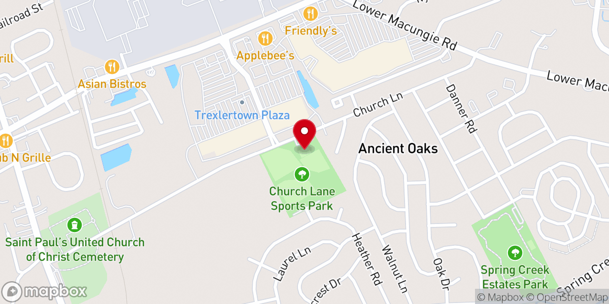 Map showing location of Basketball courts
