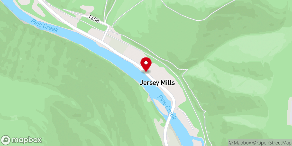 Map showing location of Pine Creek Valley Chrstian Church