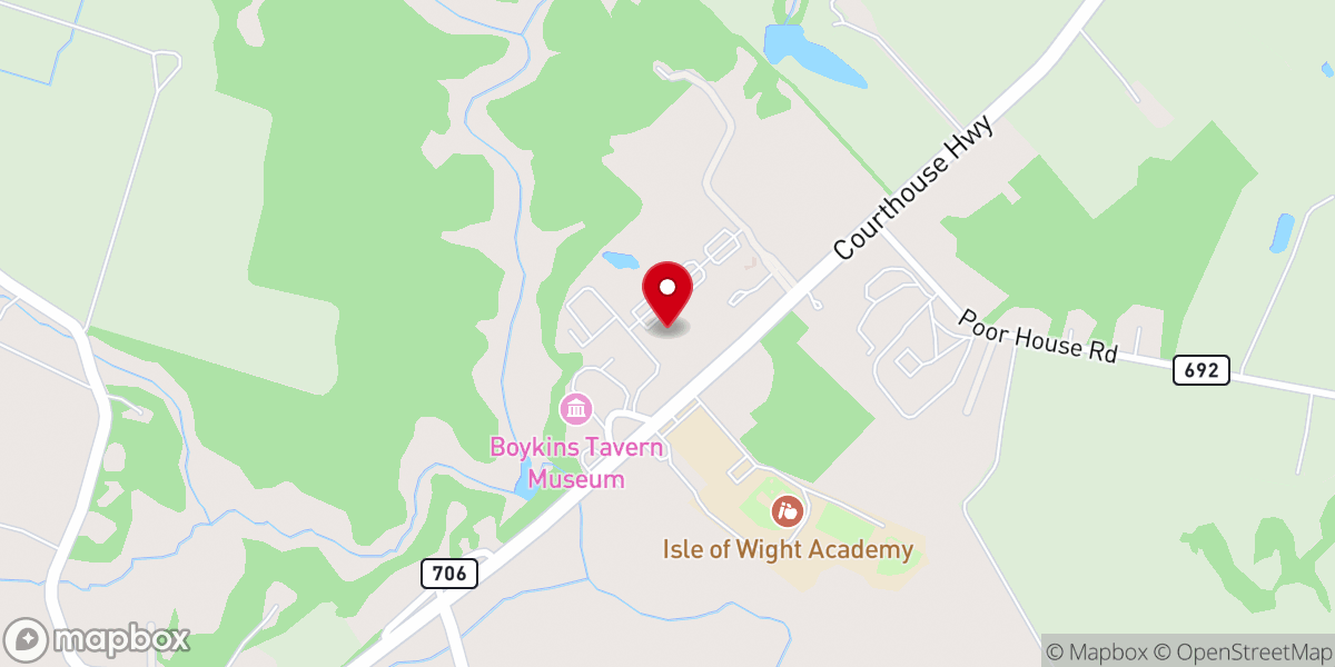 Map showing location of Isle of Wight County Treasurer