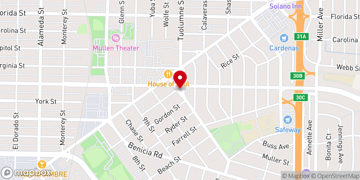Map showing location of Bridgeway Christian Fellowship
