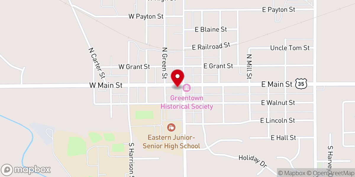 Map showing location of Greentown Family Church