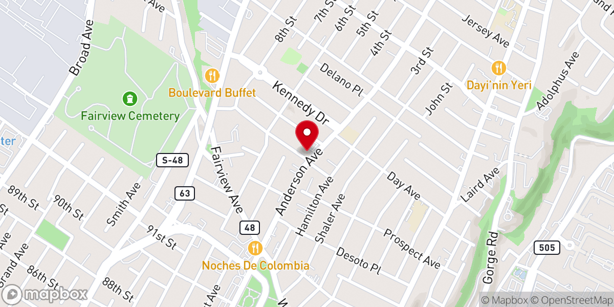 Map showing location of Ascension Greek Orthodox Church