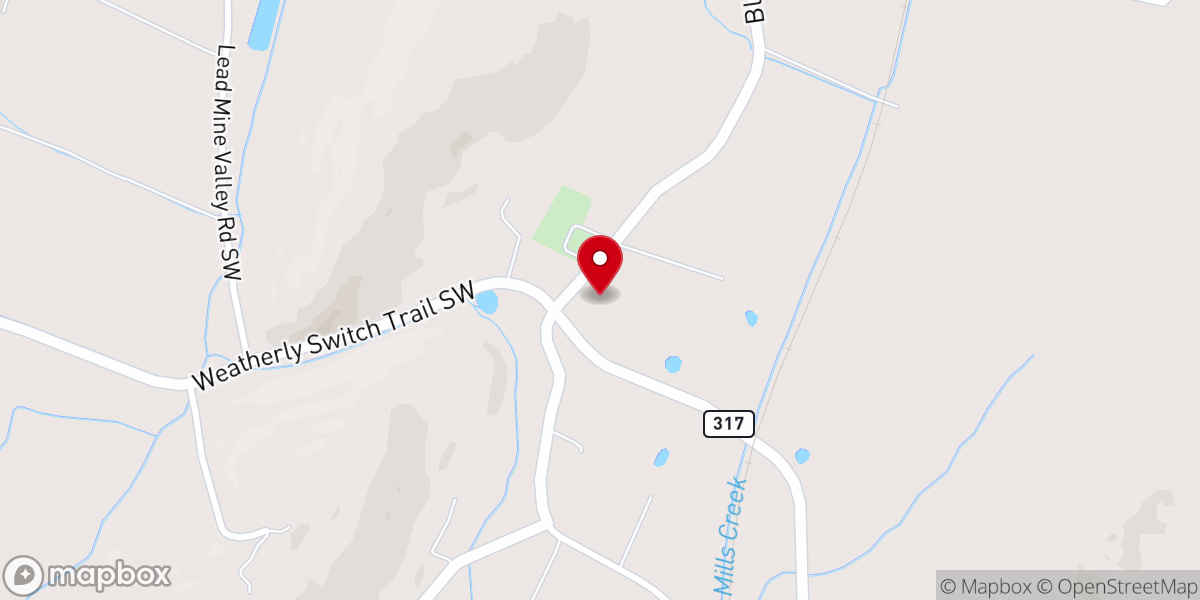Map showing location of Mt Carmel Baptist Church