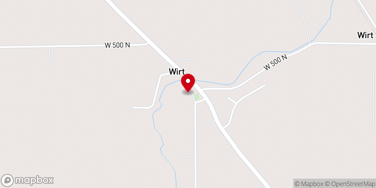 Map showing location of Wirt Baptist Church