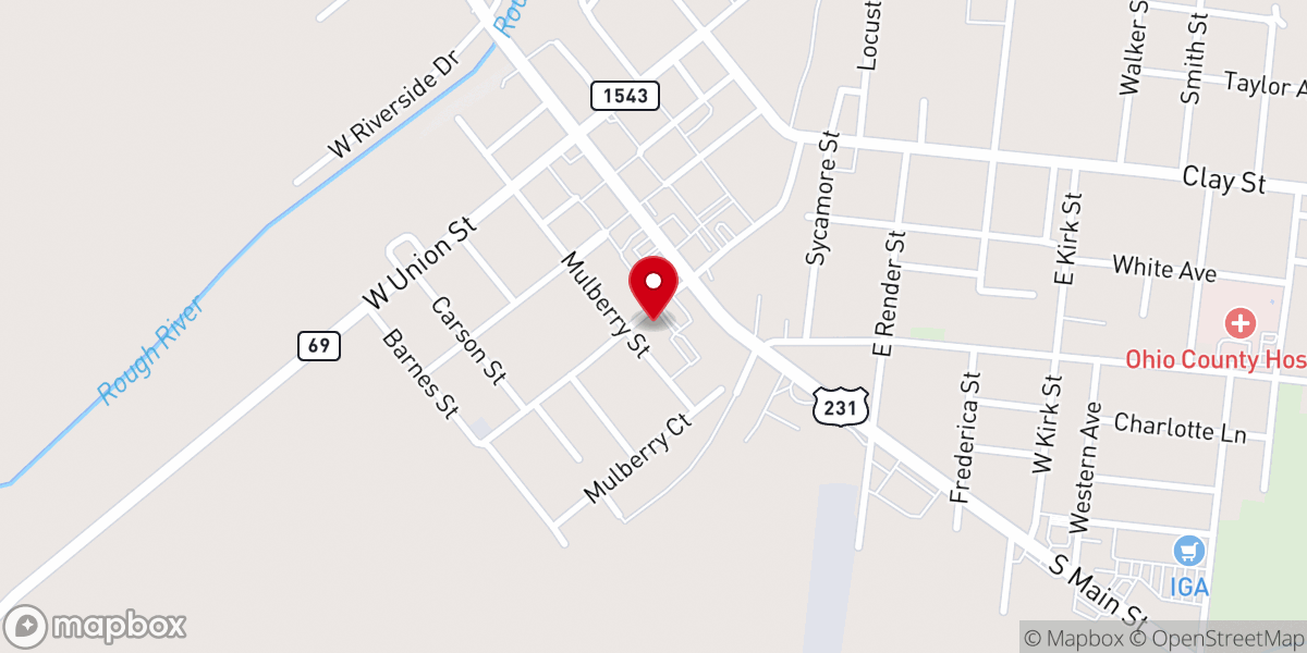 Map showing location of Hartford Christian Church