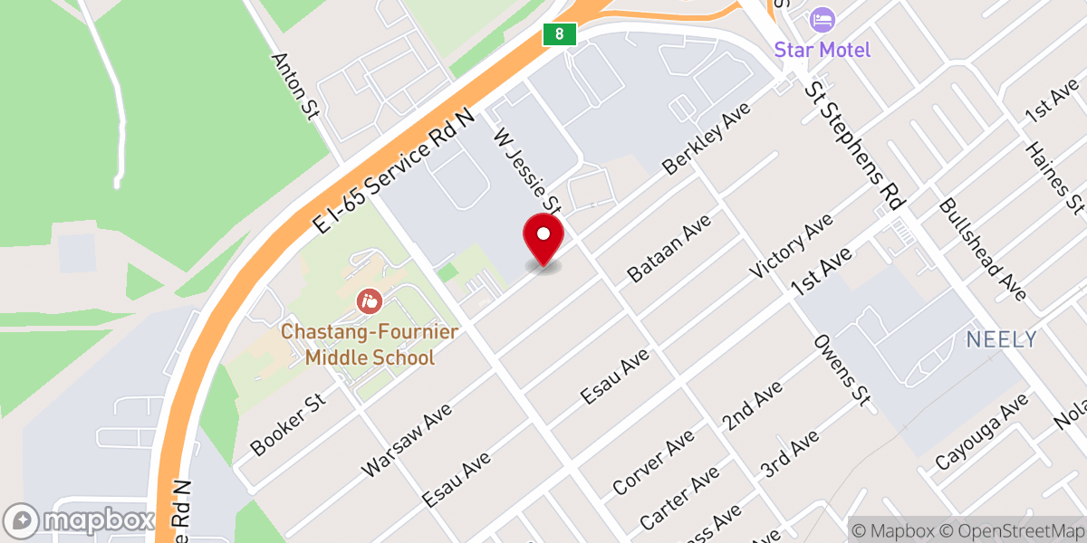 Map showing location of Robinson Temple Church of God in Christ