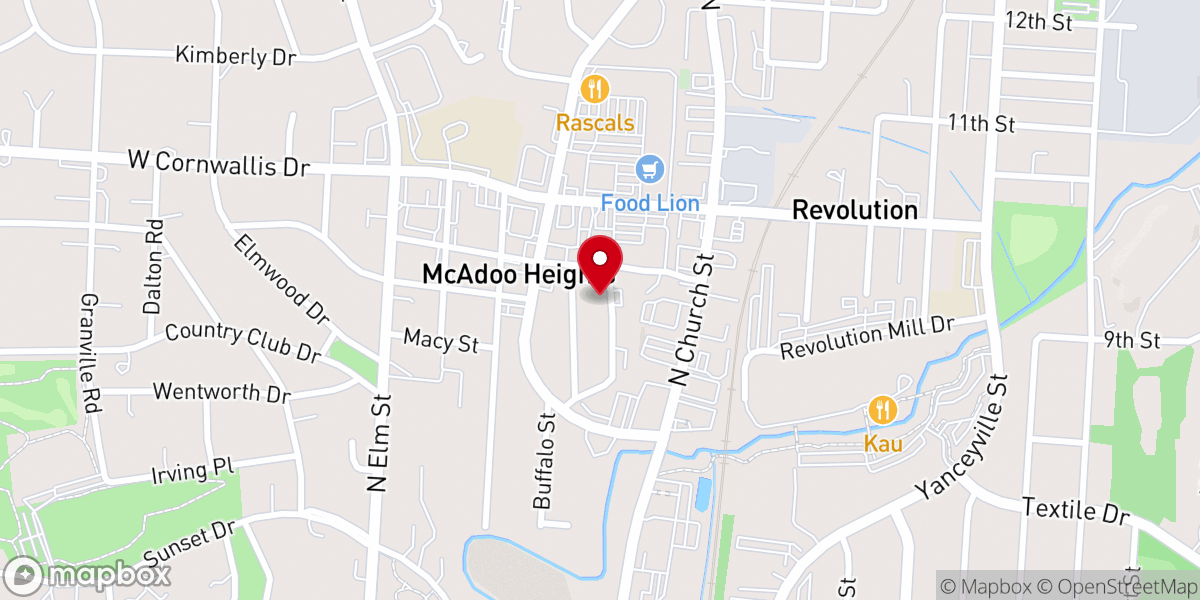 Map showing location of Palm Street Christian Church