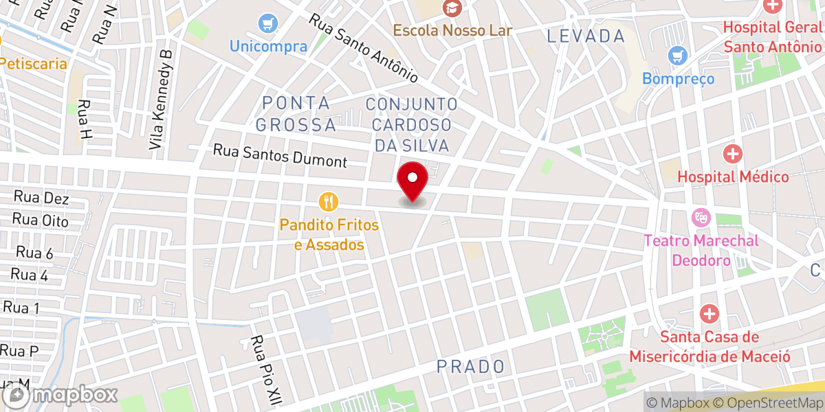 Map showing location of Igreja Batista Cinco de Maio