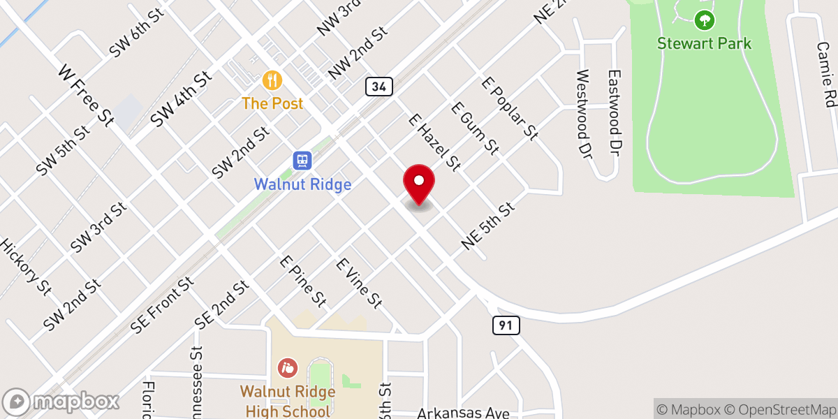 Map showing location of Evergreen Church